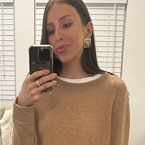 Two toned statement earrings